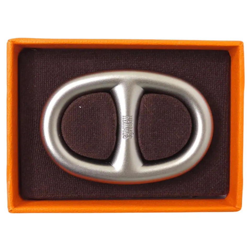 Hermes Silver Chaine d'Ancre Scarf Ring | 1stDibs