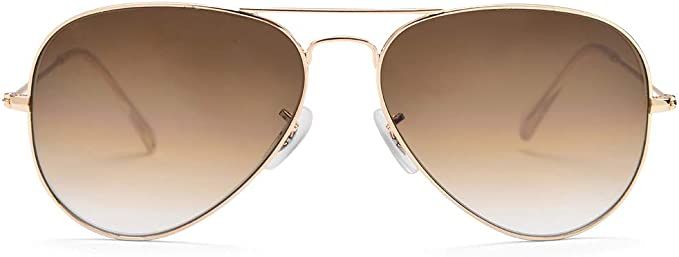 Bolo.ban aviator sunglasses for men women crystal glass lens mirrored glasses 100% UV400 protecti... | Amazon (US)