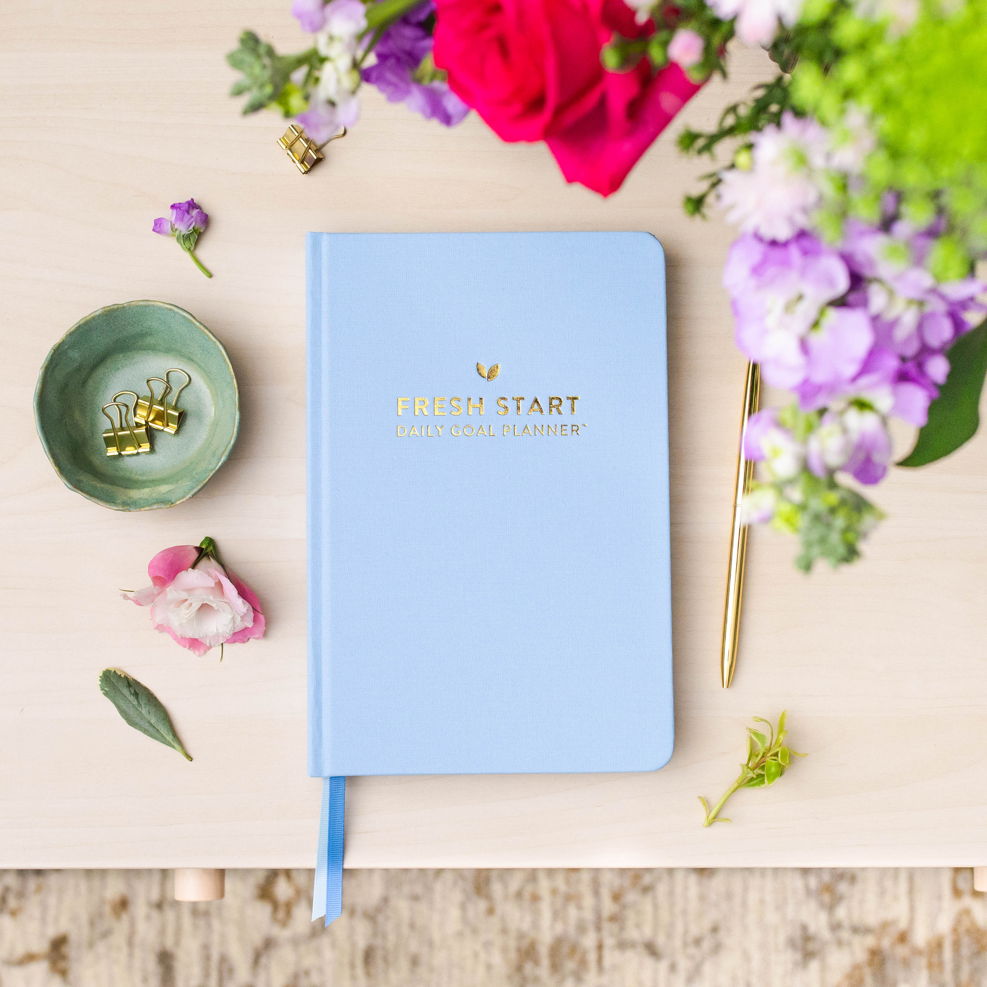 Fresh Start Daily Goal Planner® | Undated (Hydrangea Casebound) | Cultivate What Matters
