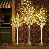 Recaceik Lighted Christmas Trees, 4 Feet 5 Feet and 6 Feet Tree Artificial Christmas Tree with Fl... | Amazon (US)