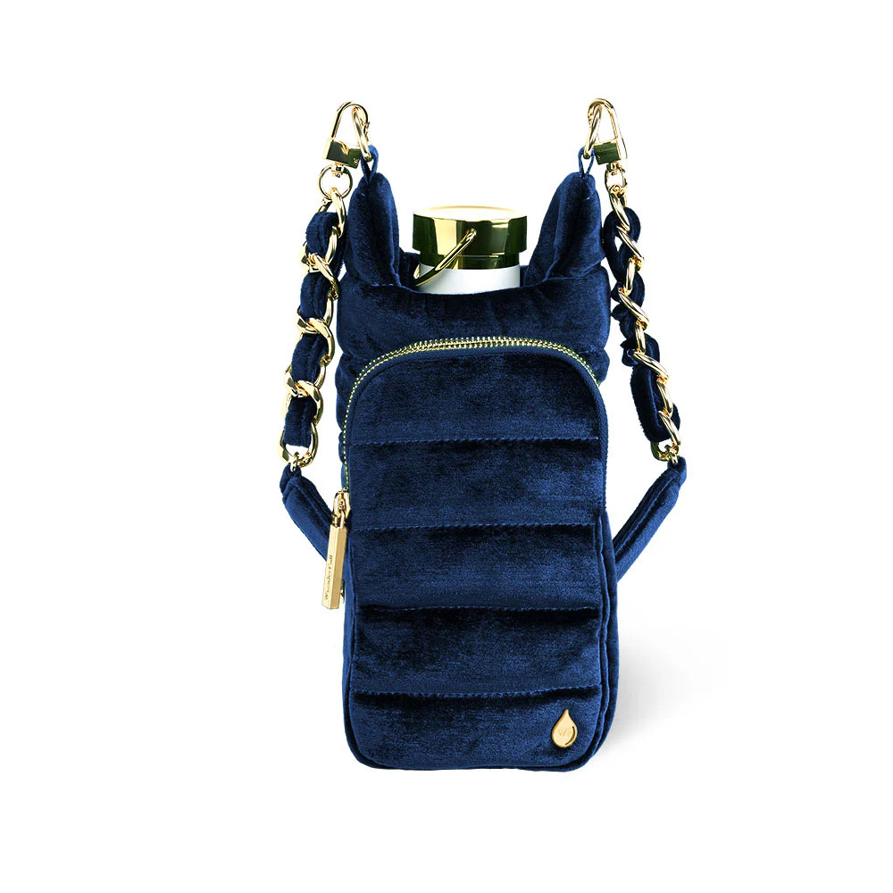 Velvet HydroBag® with Velvet and Gold chain strap- Navy | WanderFull 