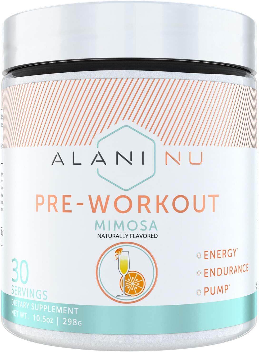 Alani Nu Pre-Workout Supplement Powder for Energy, Endurance, and Pump, Mimosa, 30 Servings | Amazon (US)