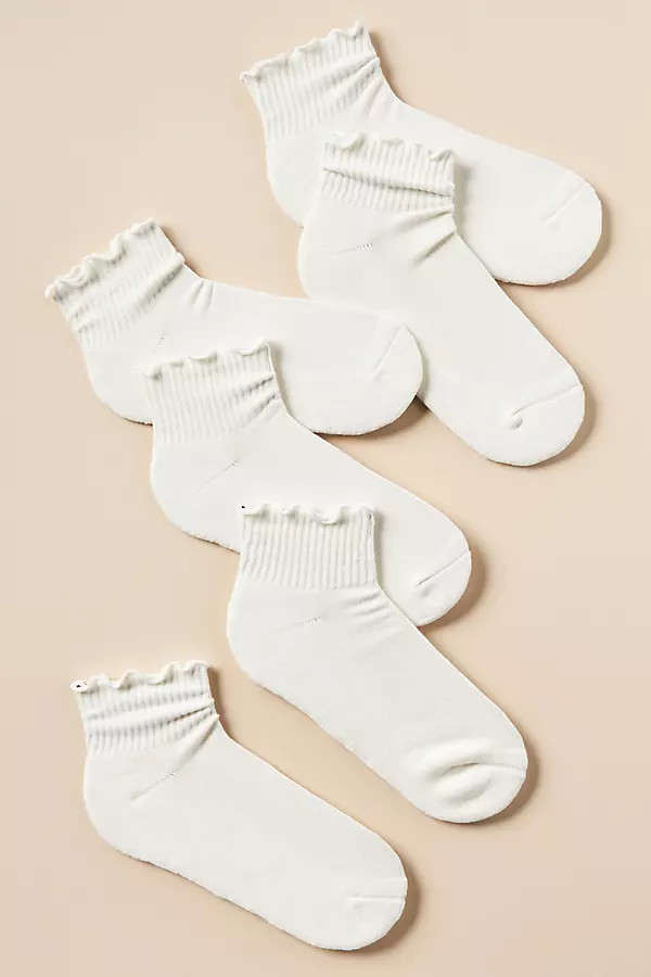 Daily Practice Athletic Ruffle Socks, Set of 3 | Anthropologie (US)