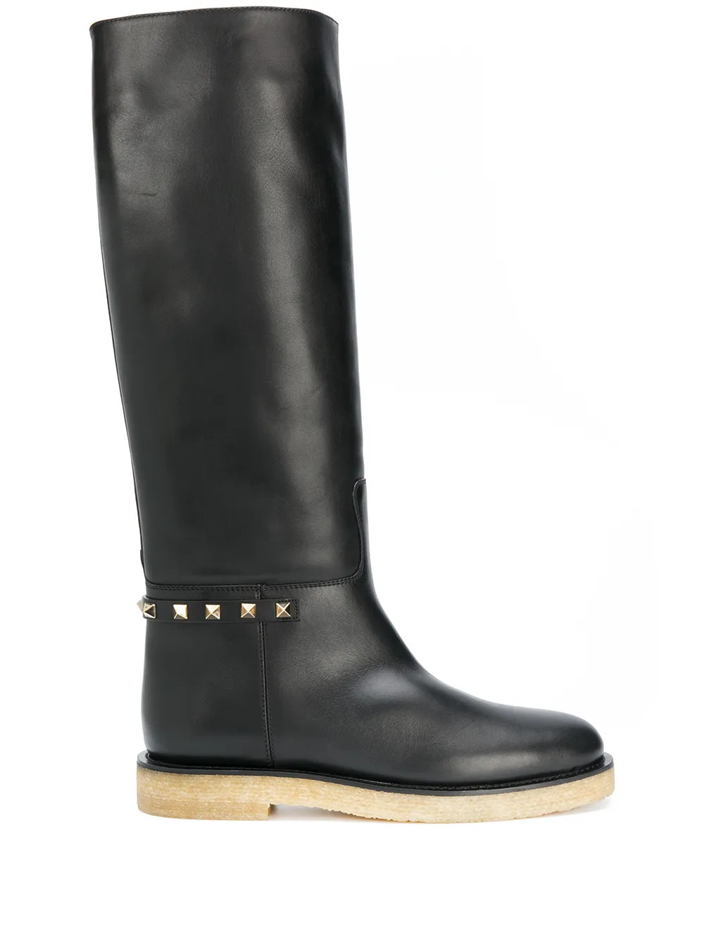 Rockstud knee-high boots | Farfetch Global