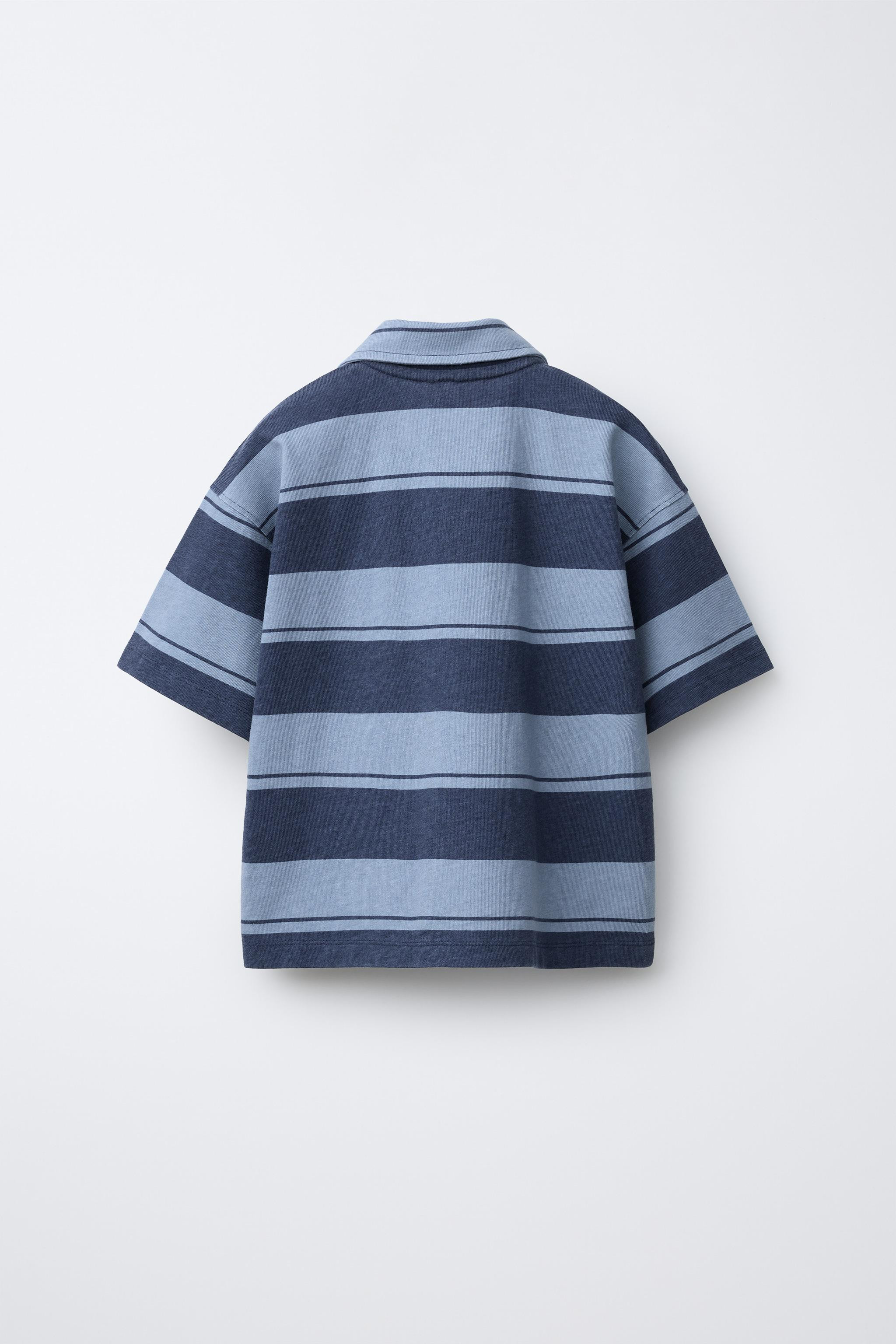 STRIPED FLEECE POLO SHIRT | Zara US
