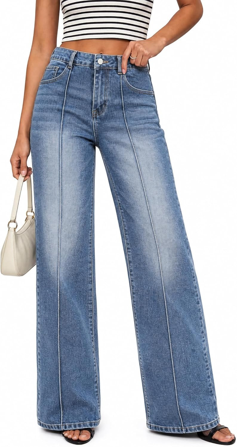 EMMIOL Straight Leg Jeans for Women High Waisted Womens Wide Leg Jeans | Amazon (US)