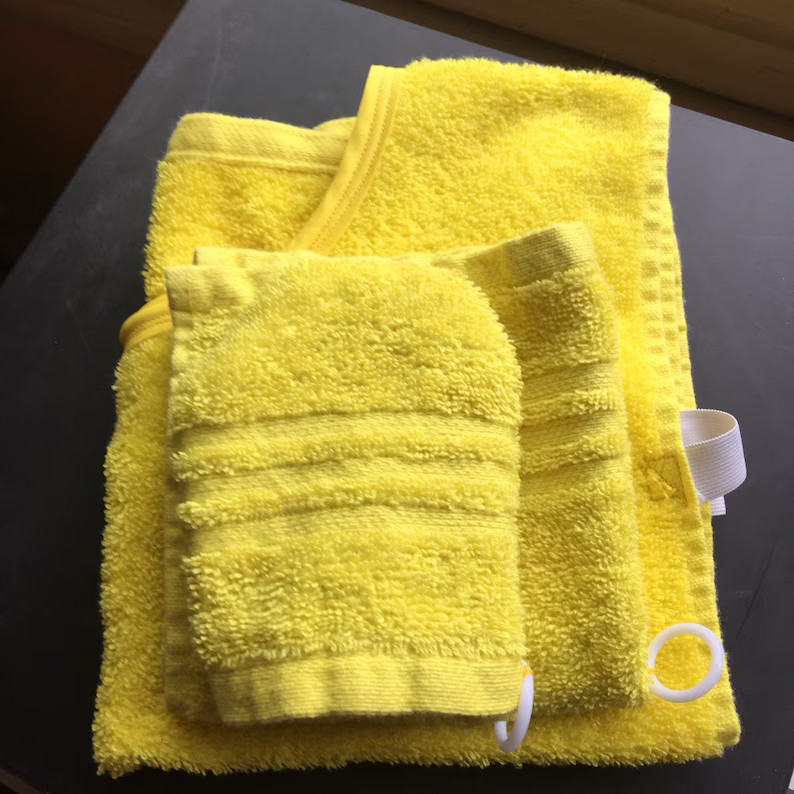 Montessori Apron Set in Yellow Terry Cloth | Etsy | Etsy (US)