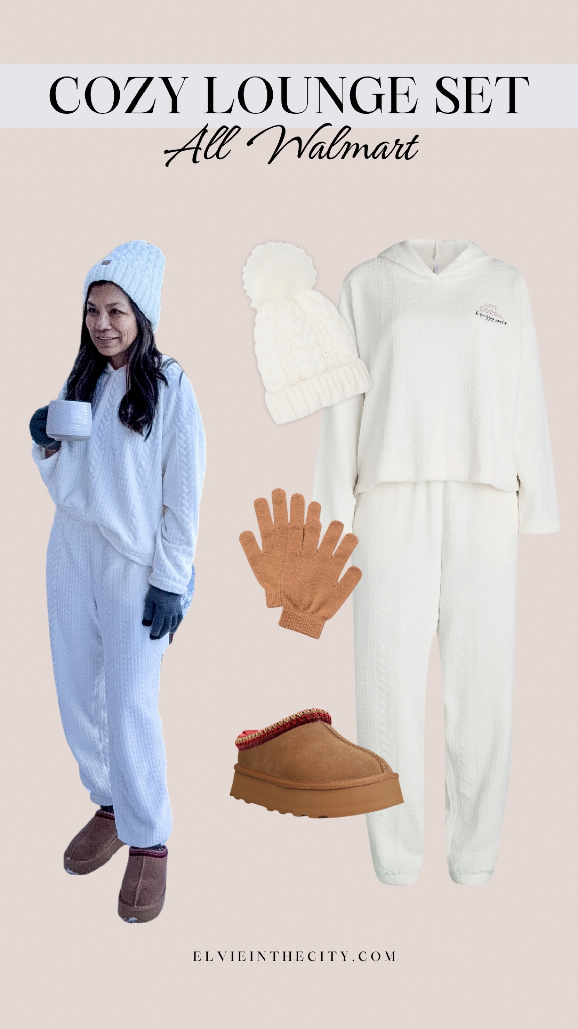 #walmartpartner 
This cozy lounge outfit is all from Walmart and includes a two-piece hoodie and jogger set, a cable knit beanie, gloves, and platform slippers. #walmartpartner
#walmartfashion
@Walmartfashion


Ootd, cozy outfit, loungewear, winter outfit, Walmart fashion, affordable fashion, fashion over 40, fashion over 50

#LTKFindsUnder50 #LTKShoeCrush #LTKStyleTip
