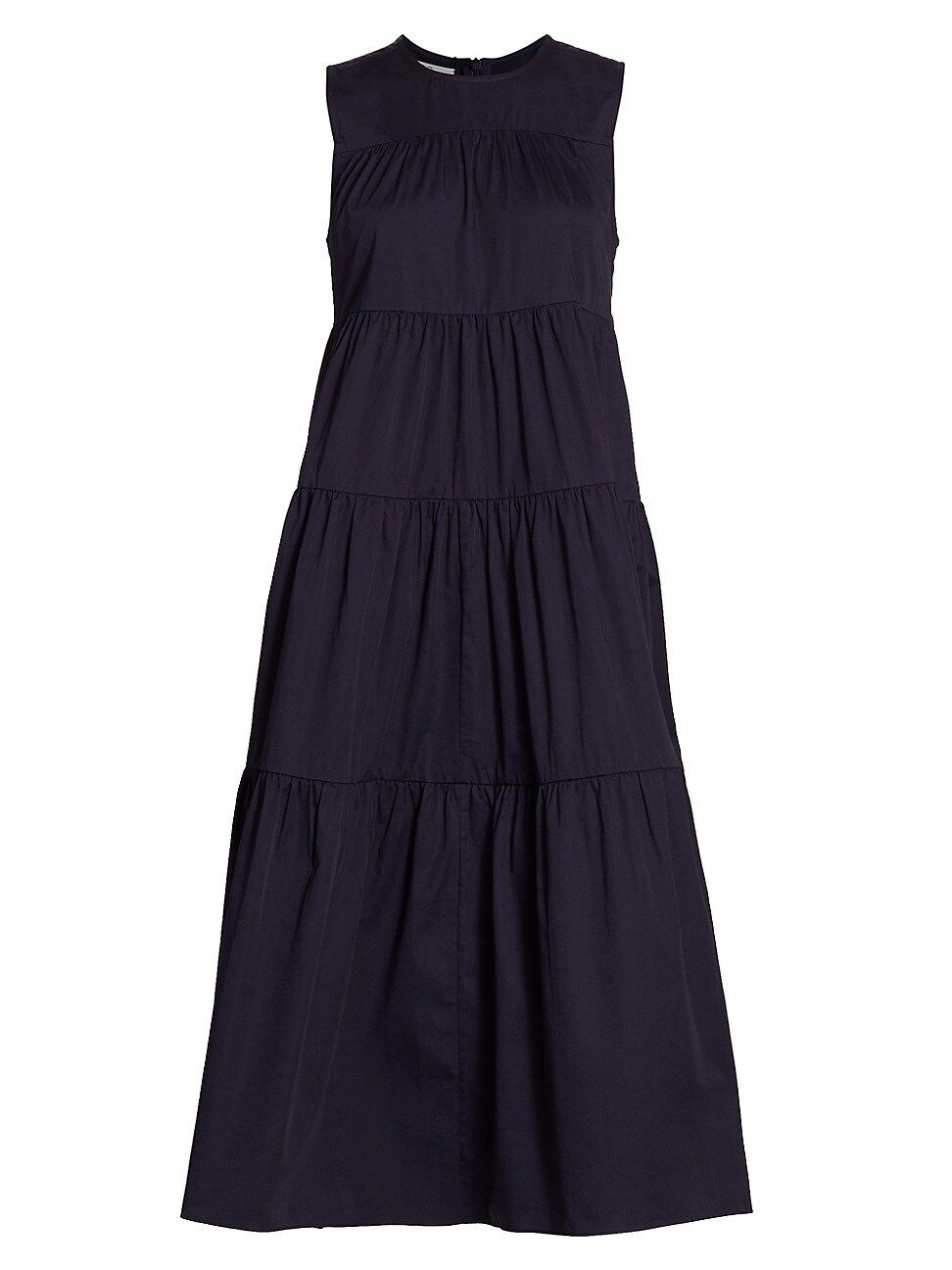 Co Women's Essentials Sleeveless Tiered Poplin Midi Dress - Navy - Size Large | Saks Fifth Avenue