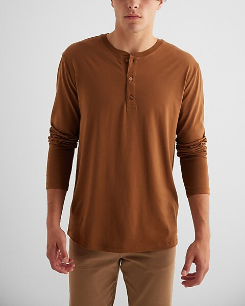 Perfect Pima Cotton Long Sleeve Henley | Express