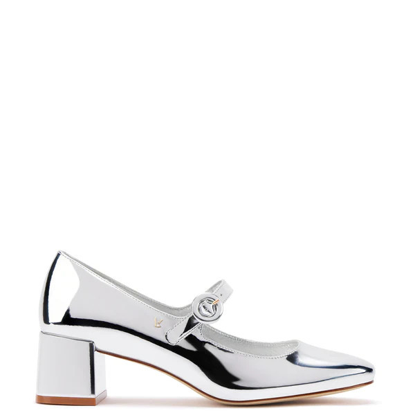 Blair Block Pump In Silver Specchio | Larroude