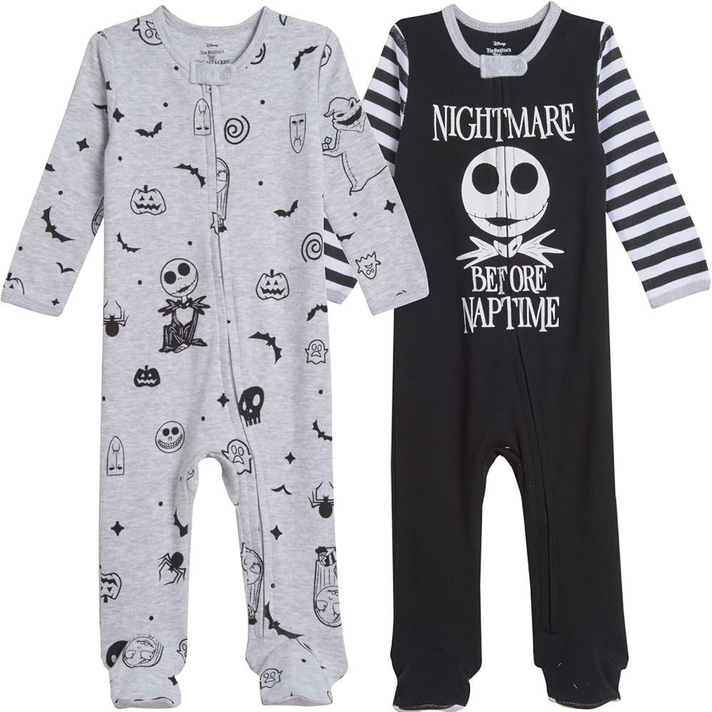 Disney Nightmare Before Christmas Jack Skellington 2 Pack Footed Coveralls | Amazon (US)