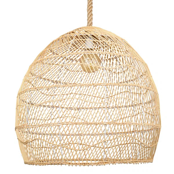 Rattan Bamboo Wicker Pendant Lights, Bamboo Lantern Pendant Lamp For Living Room Bedroom Café Te... | Wayfair North America