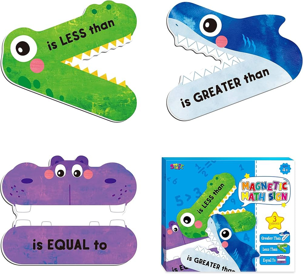 3 Magnetic Math Signs - Greater Than/Less Than/Equal to Math Demonstration Tool for Teacher, Scho... | Amazon (US)