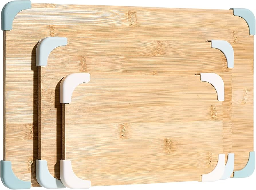 COOK WITH COLOR Bamboo Cutting Board Set- 3 Pc. Large, Medium and Small Non Slip Cutting Boards f... | Amazon (US)
