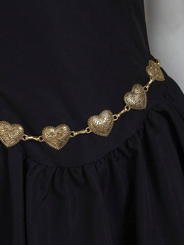 1pc Vintage Carved Heart Shaped Elegant Metal Waist Chain Valentine's Day Valentines | SHEIN