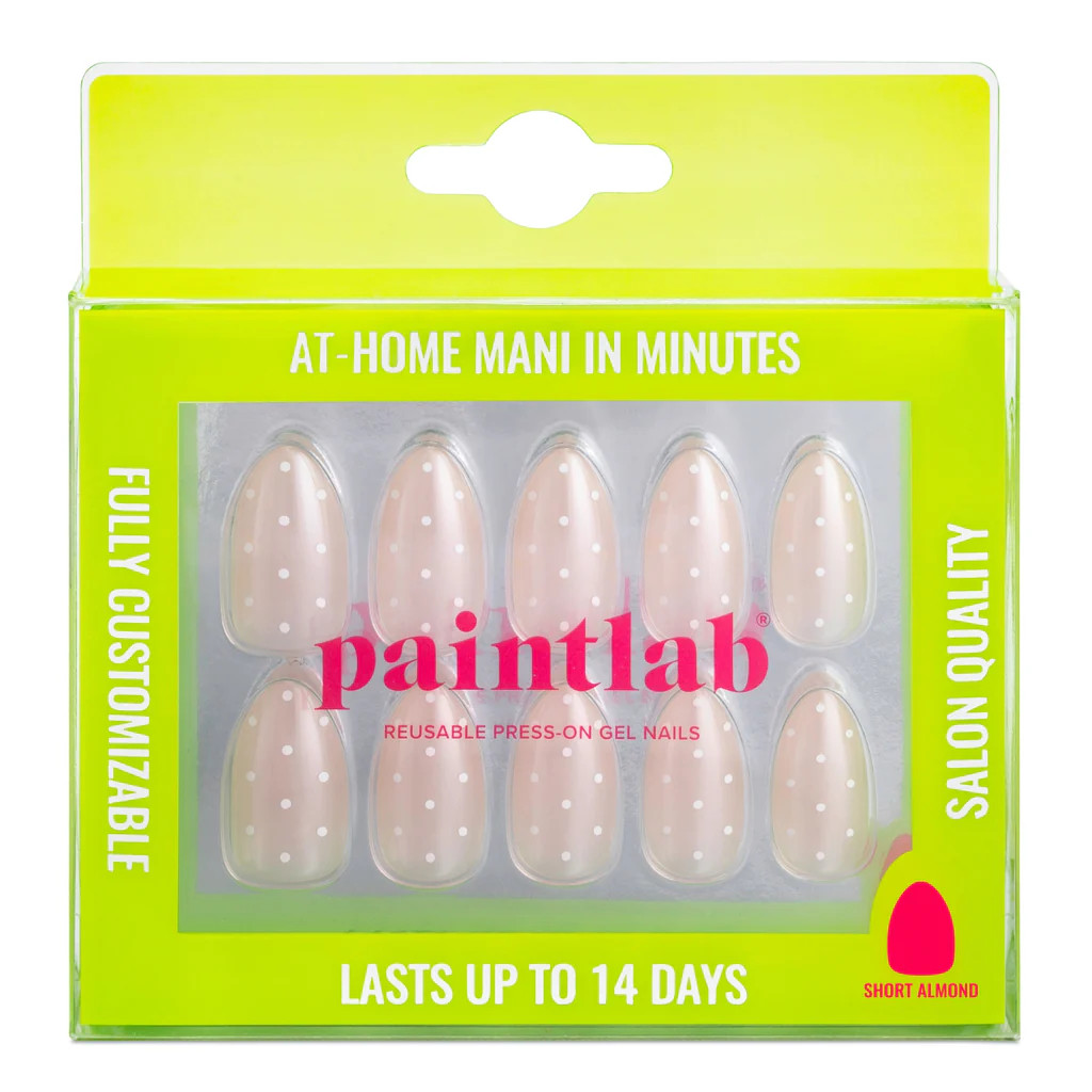 Sugar Dot Short Almond Press-On Nails | PaintLab