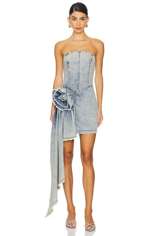 ELLIATT Giselle Denim Mini Dress in Light Blue from Revolve.com | Revolve Clothing (Global)