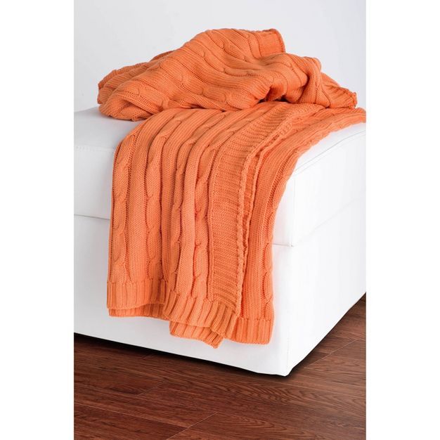 50"x60" Cable Knit Throw Blanket - Rizzy Home | Target