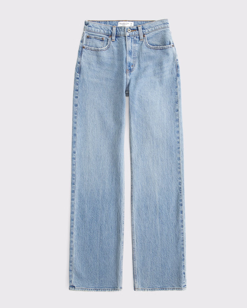 Abercrombie & Fitch Women's Curve Love High Rise 90s Relaxed Jean in Medium - Size 30 X-SHORT | Abercrombie & Fitch (US)