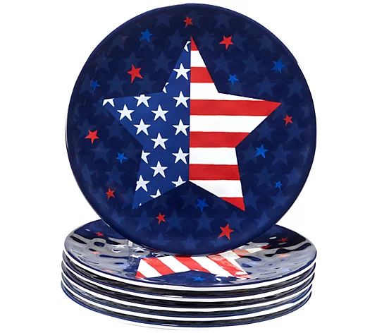 Certified International Stars & Stripes Set of6 Salad Plates - QVC.com | QVC
