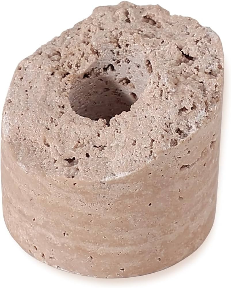 Travertine Candle Holder - Handmade Marble Candlestick Holder for 3/4 Inch Thick Taper Candle - V... | Amazon (US)