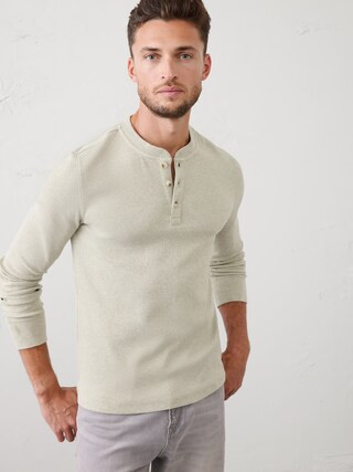 Standard-Fit Mini Ribbed Henley | Banana Republic Factory