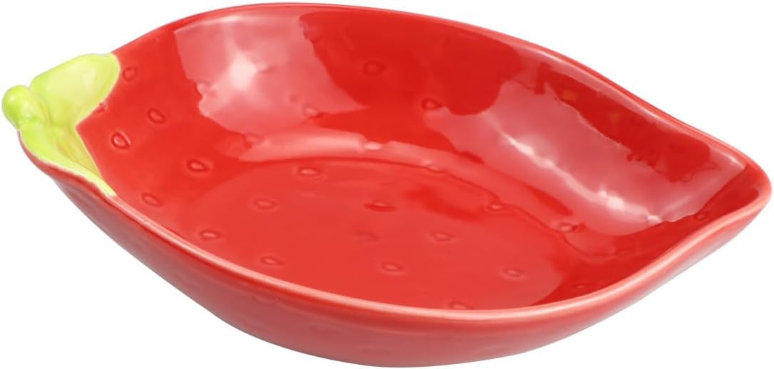 Versatile Ceramic Strawberry Appetizer Plate Dessert Bowl Snacks Fruit Salad Mixing Bowls Food Se... | Amazon (US)