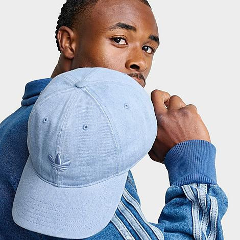 adidas Originals Denim Strapback Hat in Light Blue Denim | Finish Line (US)