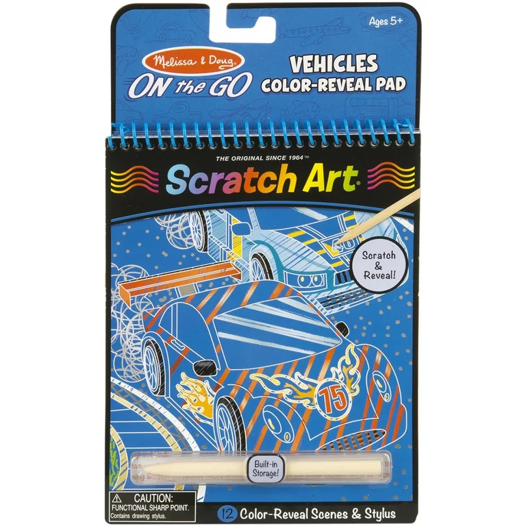 Melissa & Doug On The Go Scratch Art Color Reveal Pad-Vehicles | Walmart (US)