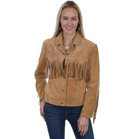 Scully Women s Suede Snap Fringe Jacket Rust Copper X-Small | Walmart (US)