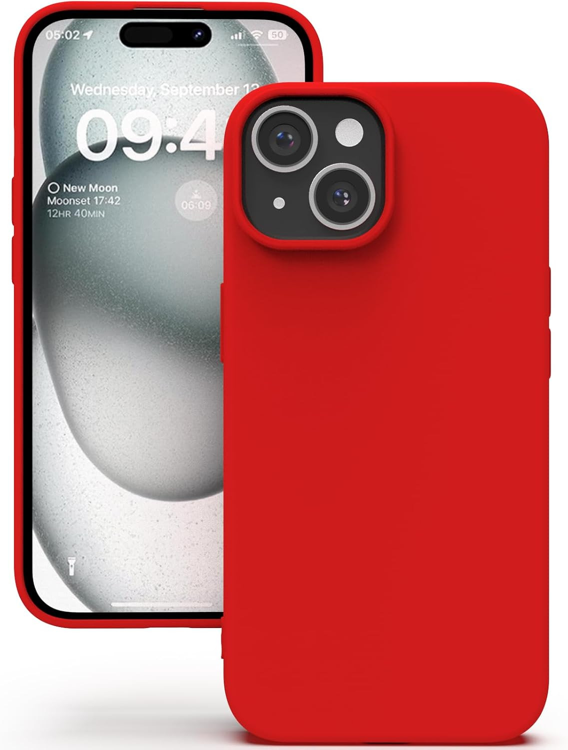 YATWIN Silicone Case for iPhone 15, Soft-Touch, Shockproof, DustProof, Antiskid Full Body Armour Phone Cover for Apple iPhone 15 - Red | Amazon (UK)