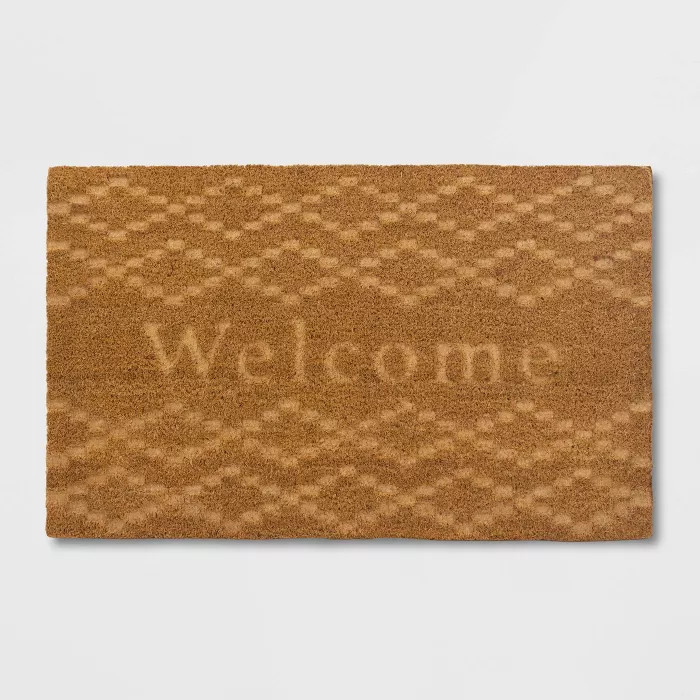 Etched Welcome Doormat Beige - Threshold™ | Target