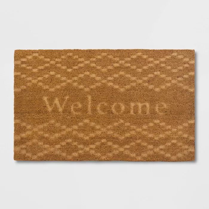 Etched Welcome Doormat Beige - Threshold™ | Target