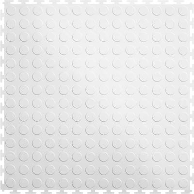 Perfection Floor Tile  White 20-1/2-in x 20-1/2-in Raised Coin PVC Garage Floor (23.25-sq ft) (8... | Lowe's