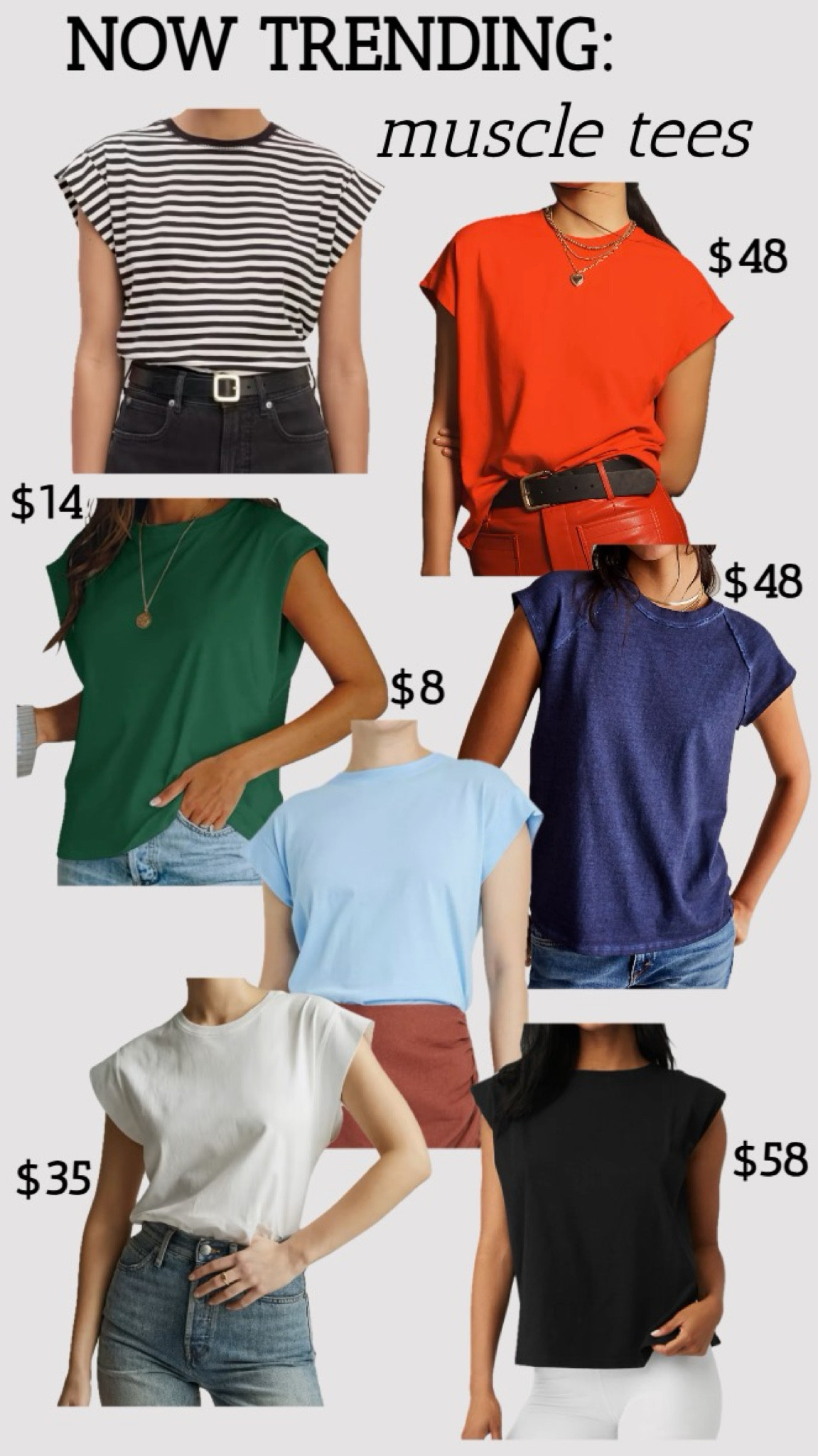 Now Trending: Muscle Tees! I love these because it’s a fun twist on a regular tee with the exaggerated shoulder. I have the $8 target option, and it’s a great, versatile top! Runs true to size.
……………
cap sleeve tee muscle tee drop shoulder shirt dressy shirt dressy t shirt teacher outfit teacher shirt teacher top free people dupe anthropologie dupe lululmeon dupe alo dupe everlane dupe free people dupe fp dupe amazon fashion amazon finds anthropologie new arrivals work top work shirt black and white shirt striped shirt black shirt orange shirt green shirt back to school shopping tops under $10 tops under $20 tops under $50 shirt under $50 shirt under $20 shirt under $10 target finds target new arrivals 

#LTKStyleTip #LTKFindsUnder50 #LTKxAF