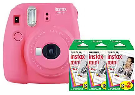 Fujifilm - Instax Mini 9 Instant Camera Kit with (60) Instax Films - Flamingo Pink | Best Buy U.S.