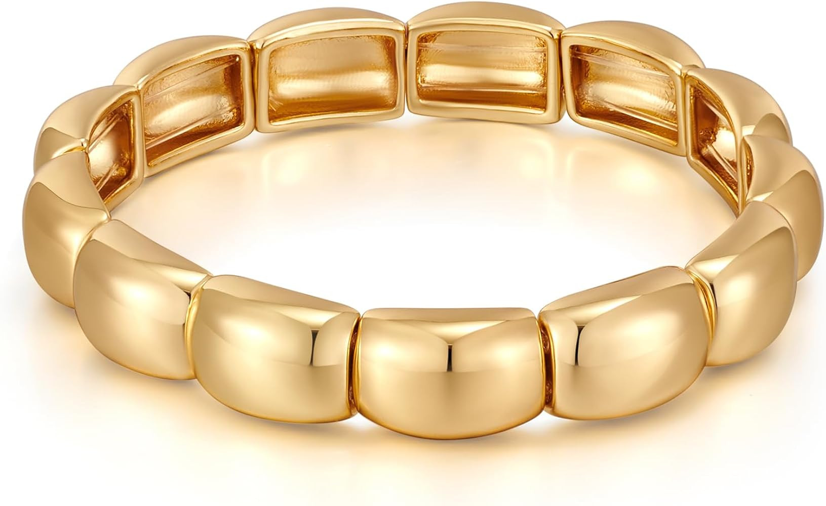 FAMARINE Gold Silver Chunky Bangle Bracelet for Women Men | Amazon (US)