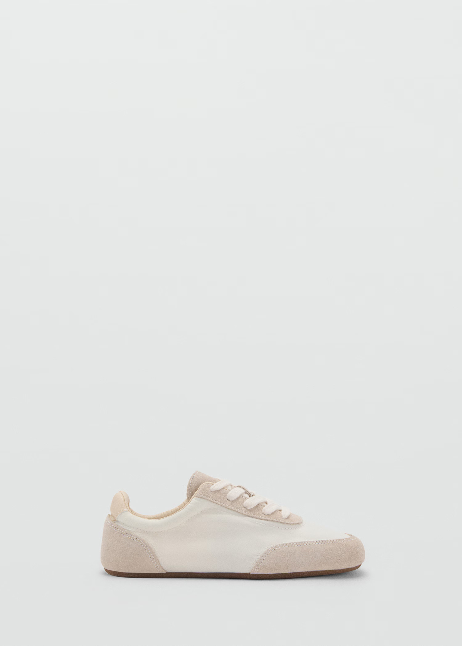 Suede-blend trainers with laces - Women | MANGO United Kingdom | MANGO (UK)