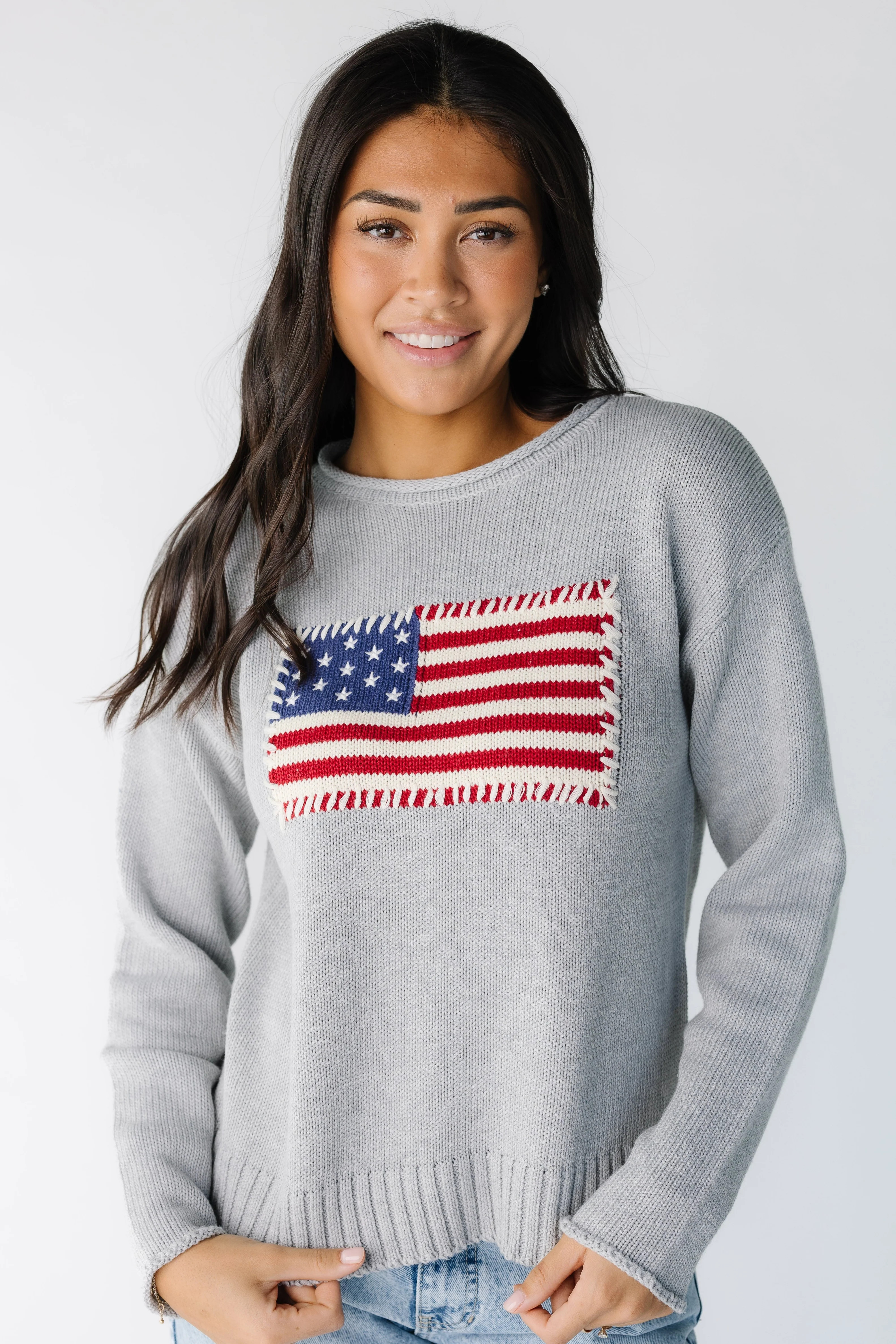 Modest American Flag Sweater | Called To Surf