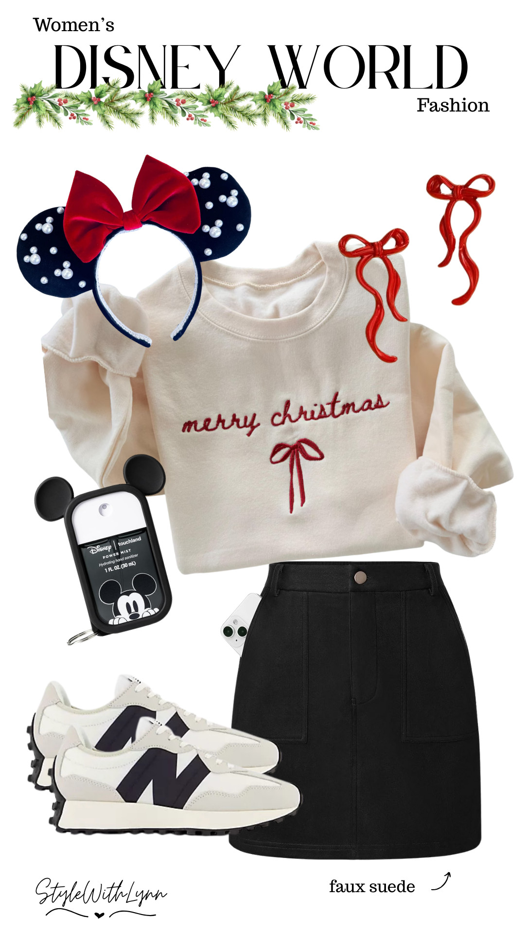 This women’s Disney World outfit is perfect for park days filled with hot cocoa, castle photos, and all the holiday cheer. From the “merry christmas” sweatshirt to the pearl Minnie ears and faux suede skirt, it’s giving festive Minnie vibes in the best way! 🎀

Shop this look for your next Disney holiday trip!👇

#DisneyWorldOutfit #DisneyChristmasStyle #DisneyParksFashion #HolidayOutfitInspo #StyleWithLynn #LTKHoliday #DisneyOutfitIdeas #DisneyBound #LTKDisney #ChristmasAtDisney

disney outfits | disney outfits women | disney world outfits | disney world outfits women | disney world outfits winter | cute disney outfits | disneyland outfits | cute disney outfits women | what to wear to disney | disney world outfits OOTD | disney world fashion style | how to style disney world outfits 

 #LTKHoliday #LTKSeasonal #LTKStyleTip