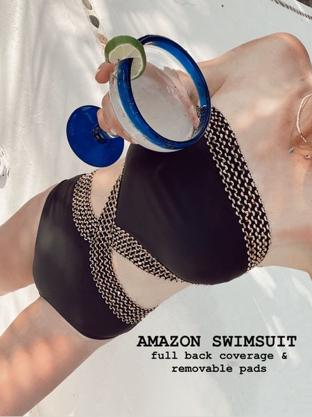 Amazon strapless swimsuit - full back coverage and has removable pads 
Size small

#LTKfindsunder50 #LTKstyletip #LTKswim
