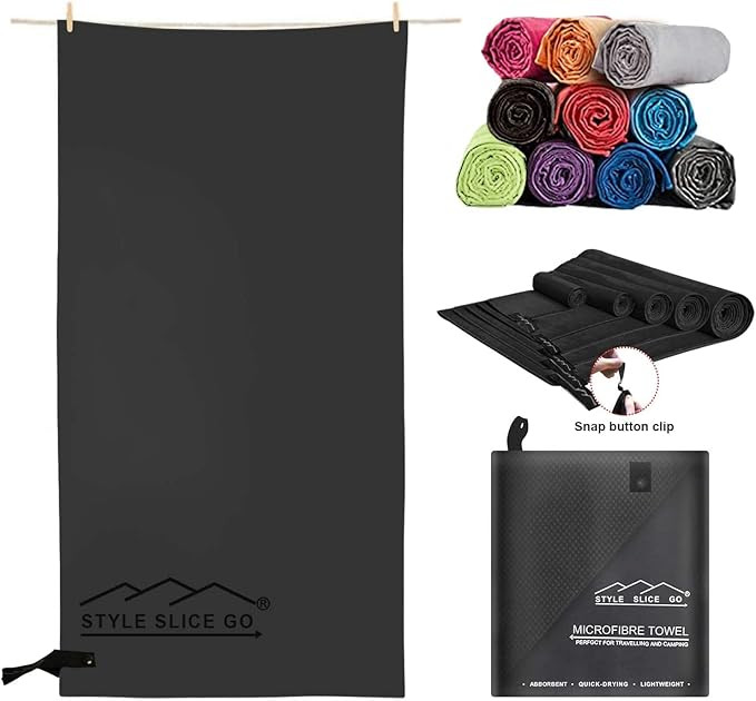 Style Slice Microfibre Towel - Quick dry Lightweight Absorbent Travel Towel for Sports Beach Gym ... | Amazon (UK)