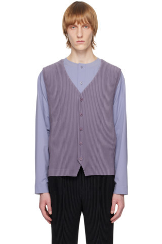 Homme Plissé Issey Miyake - Purple Tailored Pleats 1 Vest | SSENSE