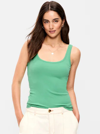 First-Layer Ribbed Scoop-Neck Tank Top | Old Navy (US)
