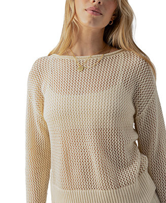 Sanctuary Women's Cotton Open-Knit Long-Sleeve Sweater - Macy's | Macy's
