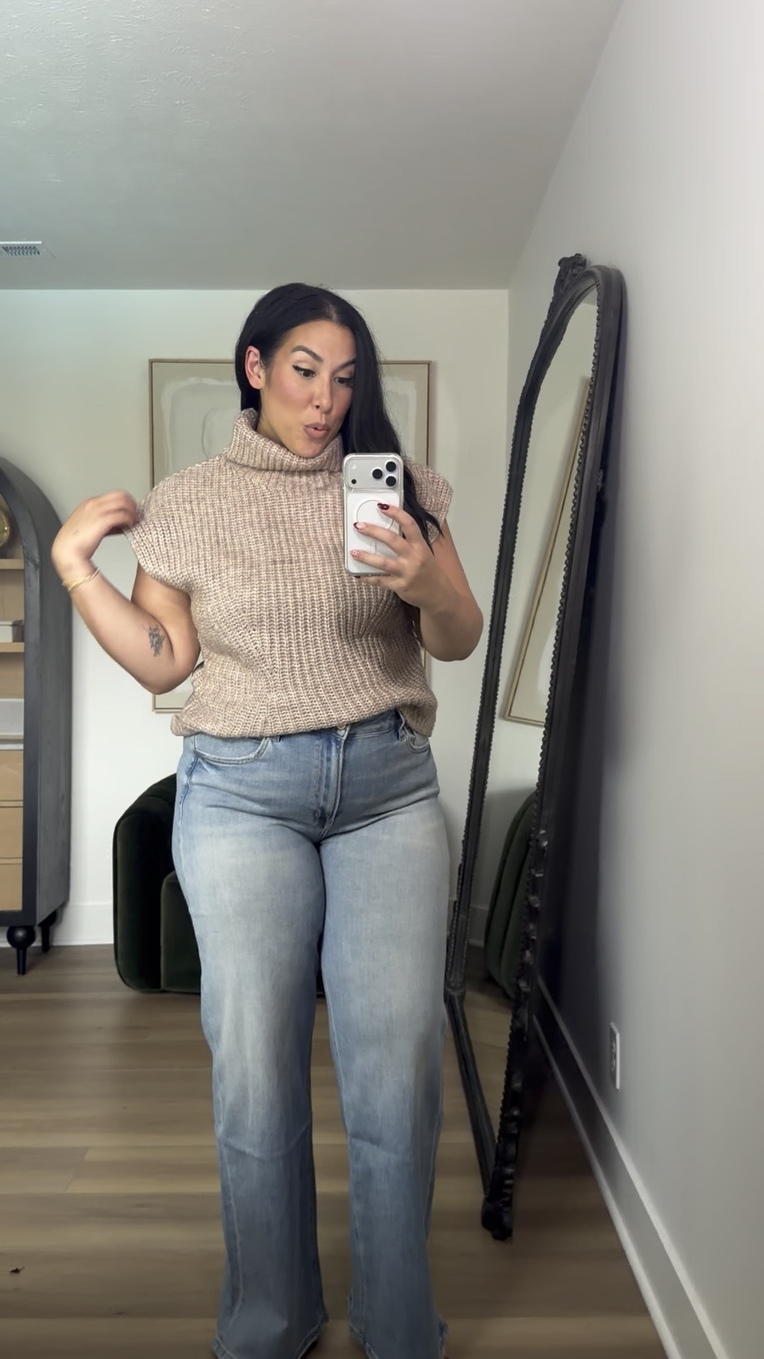 Loving all of the neck details for fall, this mockneck is perfect to layer with!  Wearing an XL & size 32. Use code: BONNIE40 @vici, fall style, fall loungewear, matching set, fall dresses 

 #LTKSeasonal #LTKMidsize
