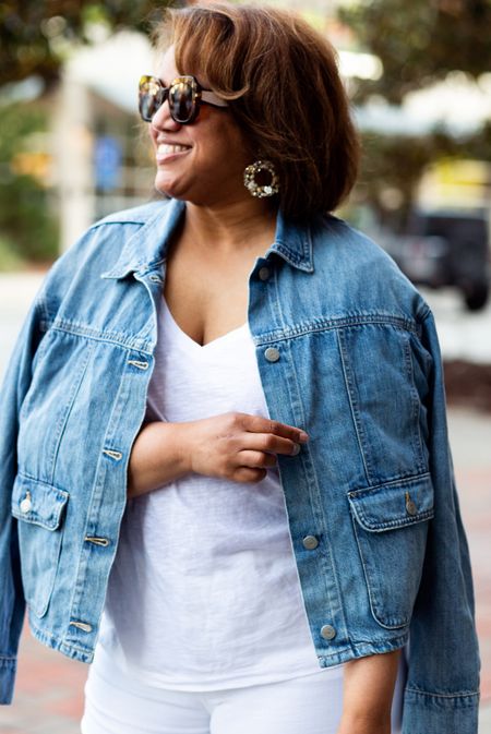 @able also has a fun, cropped denim jacket that is SOOO cute!!! I’m in my normal XL here and I LOVEEE this jacket. It’s perfectly cropped (not too short). 10/10 ** highly** recommend! Use code RYNETTAMOM25 for 25% off this denim jacket or anything else on the Able site!!!#gifted 

#LTKFind #LTKstyletip #LTKcurves