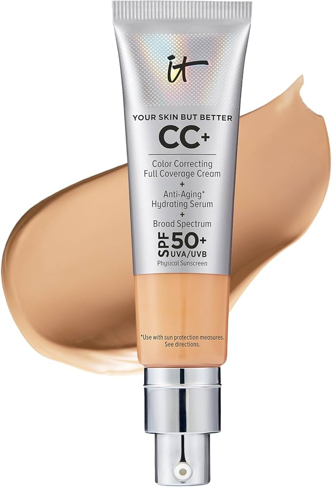 IT Cosmetics CC+ Cream - Full-Coverage Foundation With SPF 50, Color Corrector & Anti-Aging Serum... | Amazon (US)