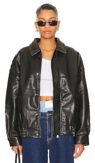 LIONESS Kenny Bomber in Black. - size L | Revolve Clothing (Global)